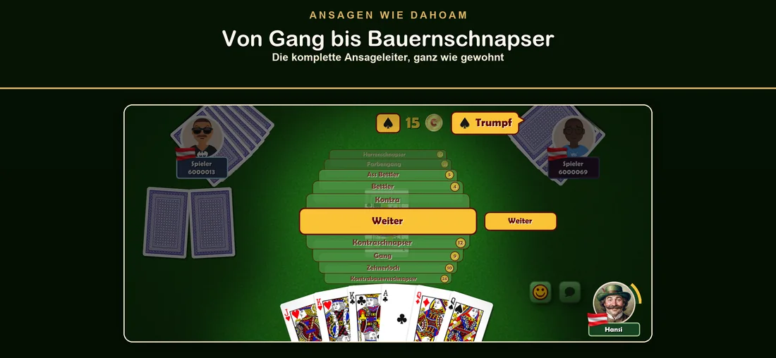 Dein Spiel ansagen