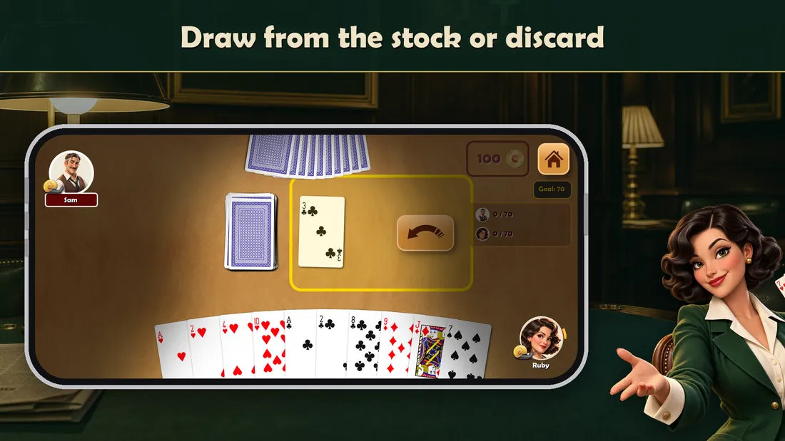Draw from the stock or the discard pile