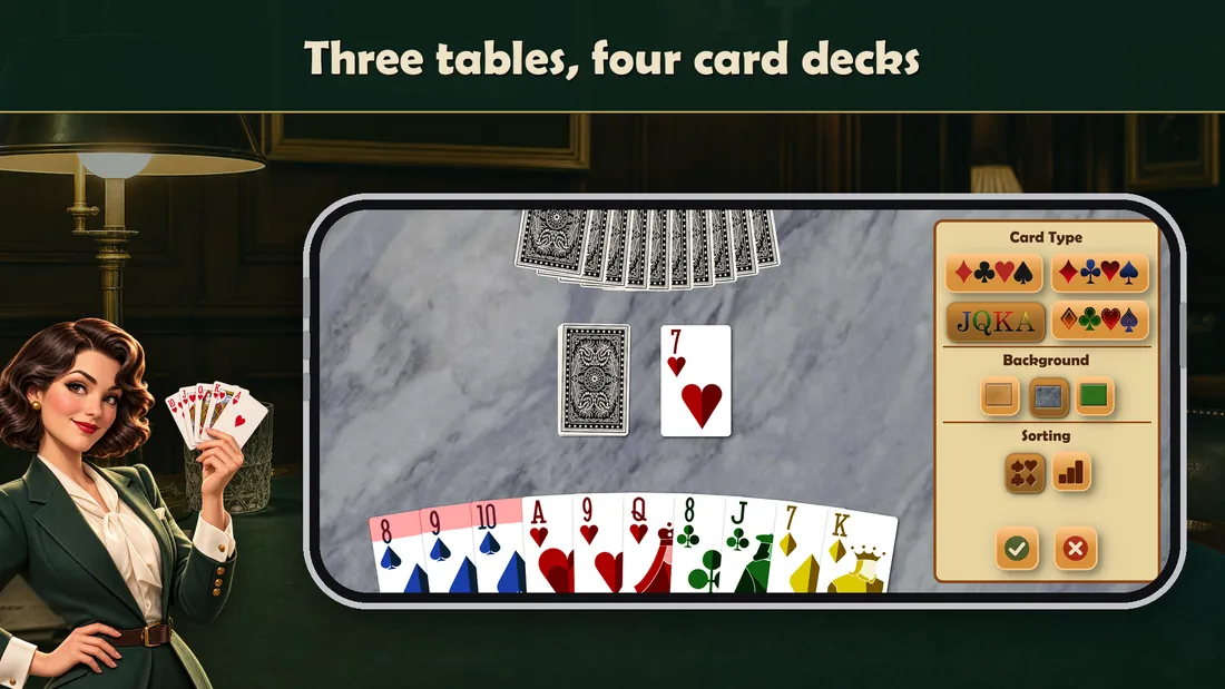 Three tables, four card decks