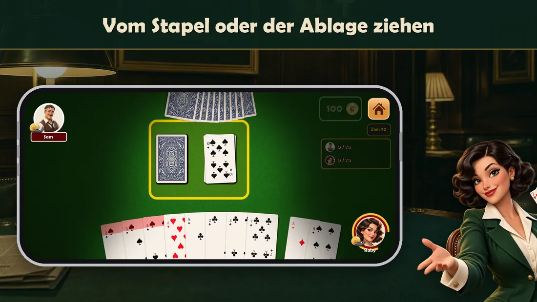 Vom Stapel oder von der Ablage ziehen