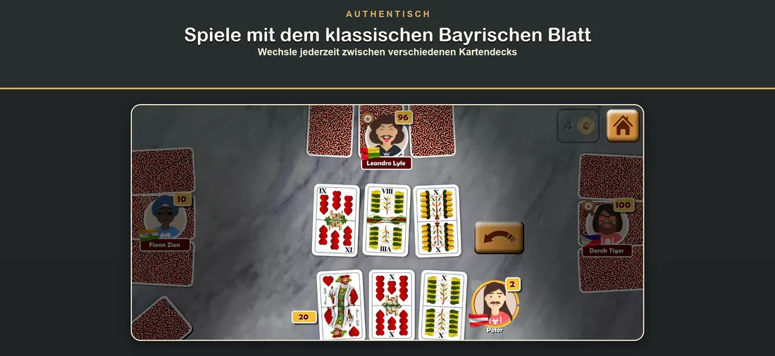 Mit bayerischen Karten spielen