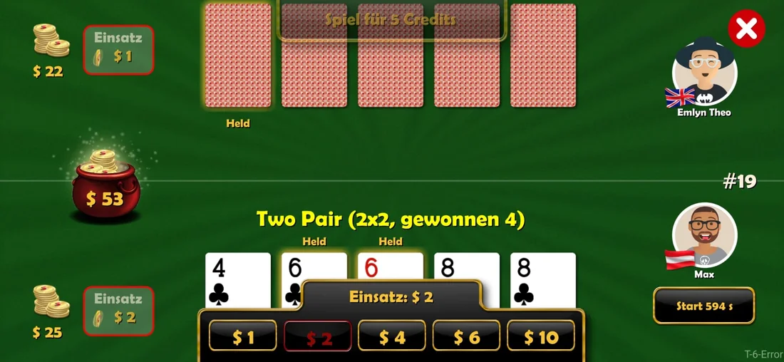Eine Partie zu zweit spielen