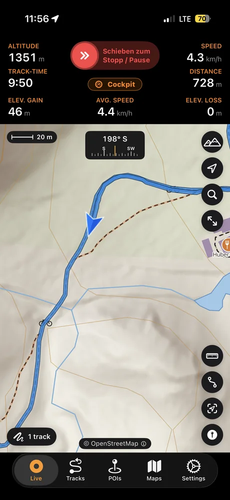 Record a route and explore its map and elevation profile.