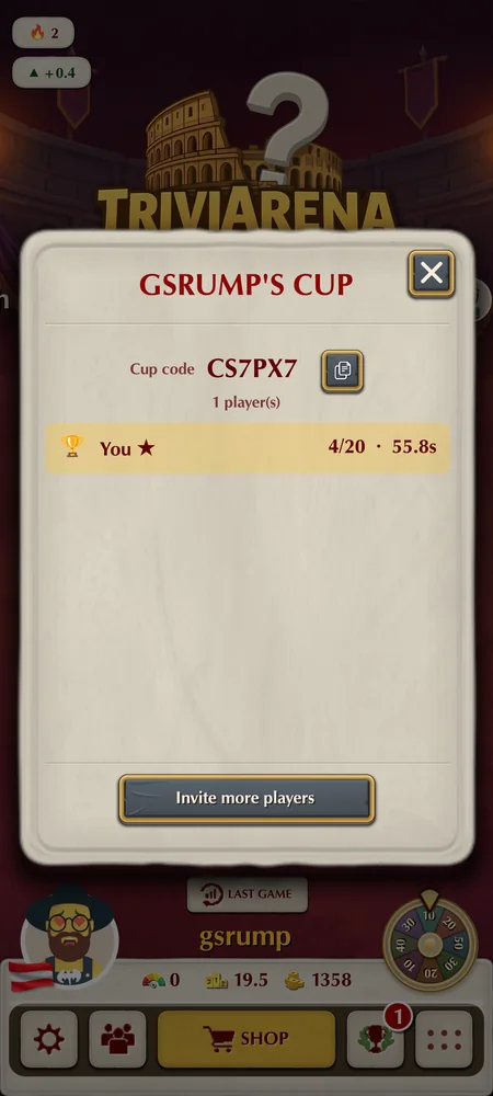 Compare scores in a private cup
